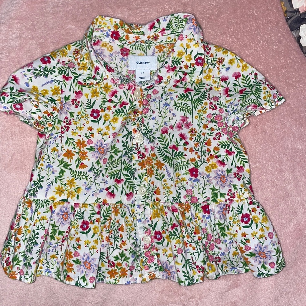 Toddle girls button down blouse